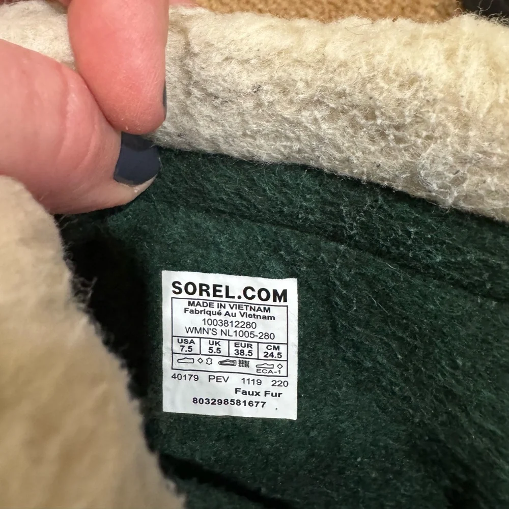 SOREL Women’s Caribou Tan and Black Winter Waterproof Boots - Size 7.5 - Picture 4 of 5